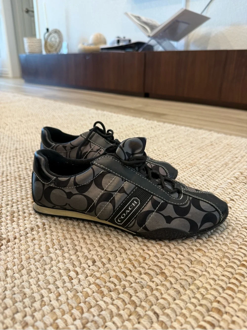 🖤 VINTAGE Y2K COACH KIRBY Black Monogram Sneakers 🖤
